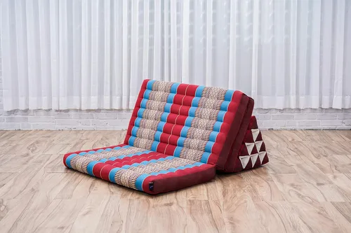 Vista 6 de Leewadee - Cojín Tailandés plegable para el suelo con respaldo para TV, sala de estar, colchón para exterior, 65.7 x 20.9 x 11.8 pulgadas, Kapok