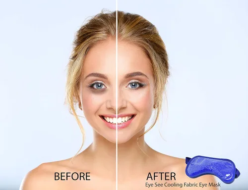 Vista 7 de Eye See Máscara de ojos de gel de felpa para ojos hinchados, azul – Máscara de ojos fríos para tratar ojeras, senos paranasales, ojos secos