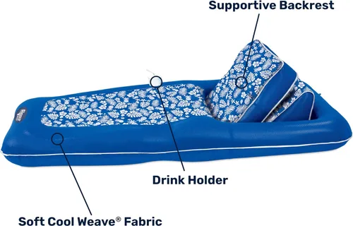 Vista 6 de Aqua Campania Ultimate - Flotador de piscina 2 en 1 – Extra grande – Flotadores inflables de piscina para adultos con respaldo ajustable