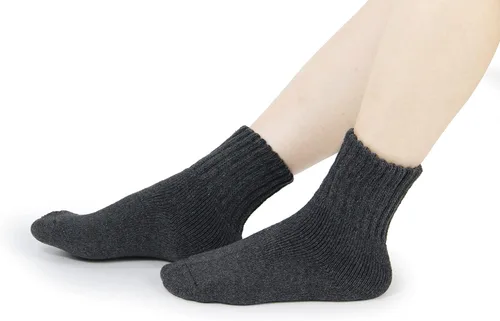 Vista 4 de BomKinta - Calcetines a media pantorrilla de invierno para mujer cómodos gruesos y abrigadores de color liso