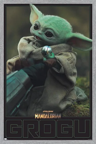 Vista 12 de Trends International Star Wars: The Mandalorian Season 2 - Póster de pared Grogu, 22.4 pulgadas de largo x 14.7 pulgadas, versión enmarcada