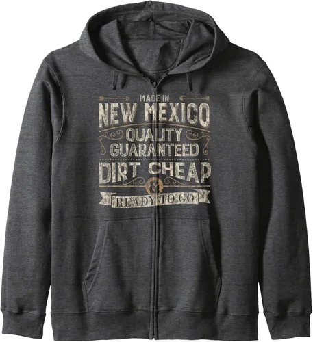 Vista 3 de Sudadera con capucha divertida hecha en Nuevo México, estilo retro vintage, Negro