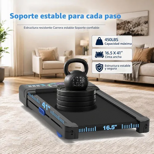 Vista 6 de Caminadora 12% de inclinación automática, caminadora debajo del escritorio Azul