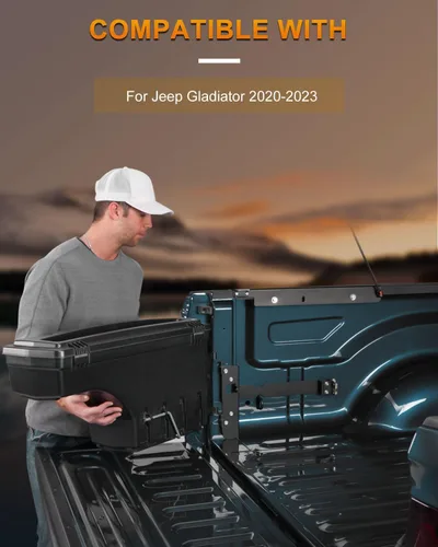 Vista 7 de ROADFAR Reemplazo de caja de almacenamiento para caja de camioneta del lado izquierdo del conductor para Jeep Gladiator 2020-2023, tapa