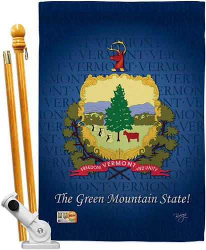 Vista 9 de Breeze Decor HG108134 Vermont Americana States Impressions - Casa vertical decorativa para jardín de 28 x 40 pulgadas, 13 pulgadas, 18.5 pulgadas