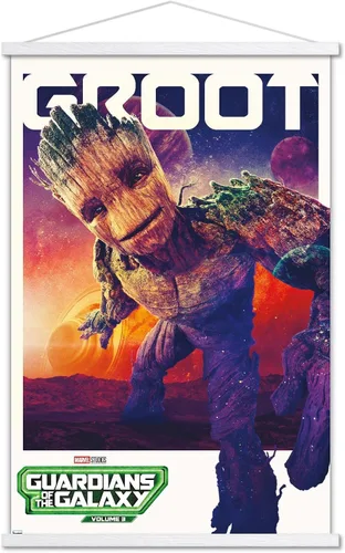 Vista 19 de Trends International Marvel Guardianes de la Galaxia Vol. 3 - Póster de pared Groot One Sheet 22.4L x 14.7W, versión enmarcada de madera de granero