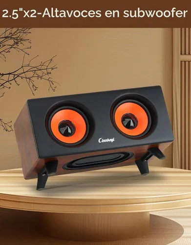 Vista 2 de 【Actualización 2026】 Altavoces de computadora USB 2.1 con subwoofer, altavoces de PC de 3.5mm/USB con subwoofer, modos PC/entrada