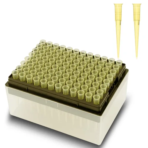 Vista 9 de ONiLAB - Puntas universales de pipeta de 200 µL, 96 puntas/estante, sin ADNasa/RNasa