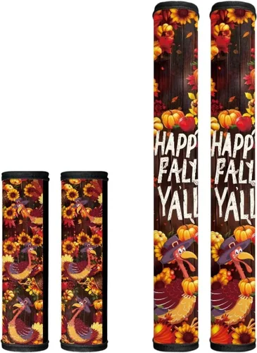 Vista 30 de Juego de 4 fundas para manijas de microondas con diseño de rayas de vaca tribal, azteca, decoración de cocina, antideslizantes, a prueba