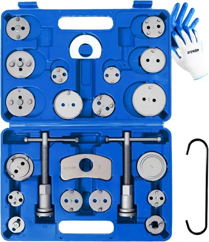 Vista 9 de ATPEAM Herramienta de compresión de pinza de freno 24pc Kit de compresor de pistón de pinza de freno Herramienta de ajuste de freno Negro