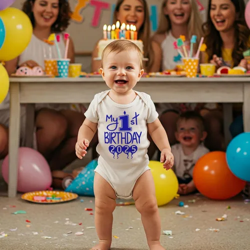 Vista 8 de Reaxion Traje de cuerpo entero hecho a mano para bebé niño y niña, mi primer cumpleaños 2024