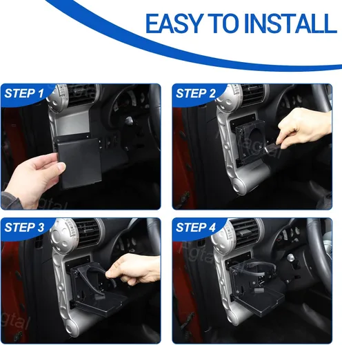 Vista 5 de Portavasos para automóvil compatible con Toyota FJ Cruiser 2007-2021, soporte para tazas de salida de aire lateral del automóvil, consola central
