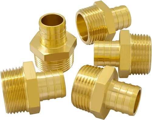 Vista 8 de Hooshing Paquete de 5 adaptadores macho Pex de 1/2 pulgada x 1/2 pulgada NPT de latón