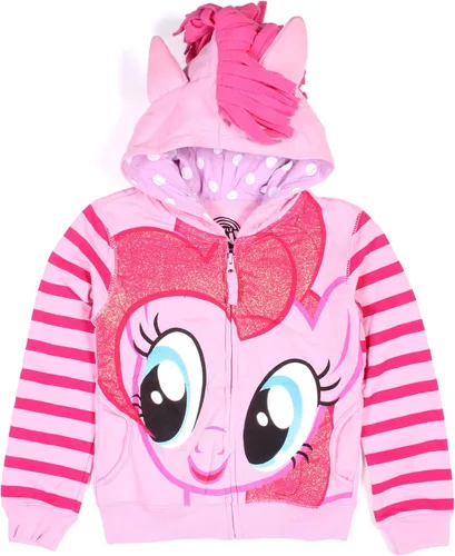 Vista 3 de My Little Pony Sudadera con capucha con cremallera para niñas pequeñas, Rosado