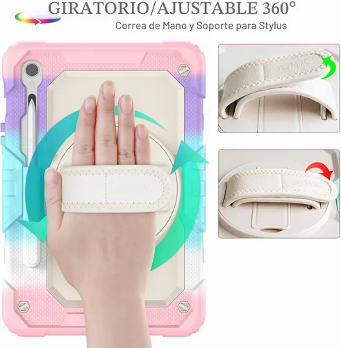 Vista 3 de SEYMAC stock Funda para Samsung Galaxy Tab S10 Lite / S10 FE / S9 FE 5G / S9 Funda para Tableta 10.9''/ 11'' Protectora con Protector de Pantalla