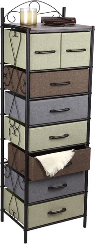 Vista 5 de Household Essentials - Unidad de organización de almacenamiento con torre de 8 cajones estilo victoriano, multicolor