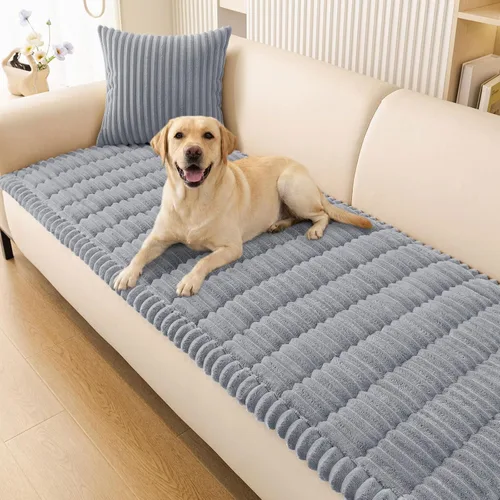 Vista 15 de Smiry - Funda para sofá para perros lavable, fundas para sofá de mascotas no deslizantes y peludas para sofá de 3 cojines, aptas para mascotas