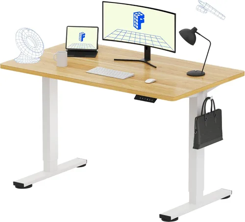 Vista 54 de FLEXISPOT EN1 - Escritorio de pie de una pieza, 40"x24" de escritorio sin costuras, eléctrico, altura ajustable para oficina en casa, salas de Negro