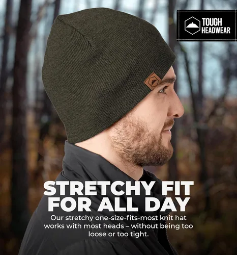 Vista 53 de Tough Headwear Daily Knit Beanie – Gorros para hombre – Sombreros de invierno para hombres y mujeres – Sombreros de punto cálidos para clima frío