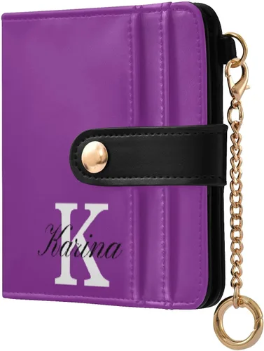 Vista 20 de Sinestour Custom Beige pattern Small Wallet for Women RFID Blocking Leather Bifold Small Purse with Card Holder Zipper Coin Pocket ID Window