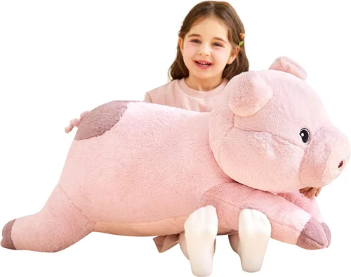 Vista 4 de IKASA Juguete de peluche de conejo gigante de 37.5 pulgadas, juguetes grandes y suaves para niños, niñas, niños y novias