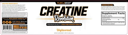 Vista 2 de Musclesport Monohidrato de creatina en polvo - monohidrato de creatina micronizada - energía, fuerza y resistencia - 10.58 oz, sin sabor