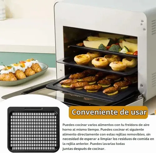 Vista 6 de Bandeja de cocina cuadrada de 10 x 9 pulgadas para freidora de aire extraíble para Instant Vortex Plus10 Qt, bandeja antiadherente para freidora