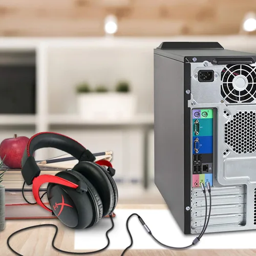 Vista 5 de Cable divisor de PC de repuesto para HyperX Cloud II, Alpha, Stinger, Core, Astro A10 A40, Turtle Beach Recon 70, SteelSeries, Sennheiser Game