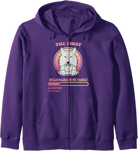 Vista 5 de el primer millonario de mi familia Saitama Inu cripto Zip Hoodie, Negro