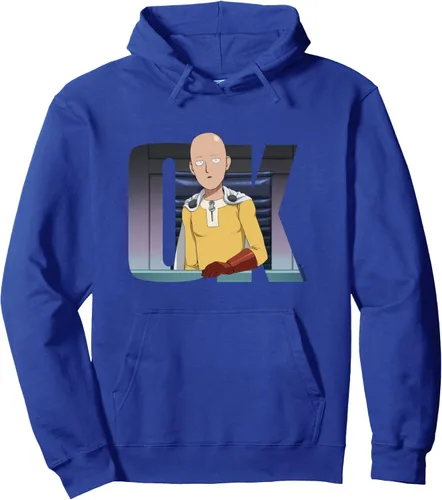 Vista 4 de One Punch Man Sudadera con capucha Saitama OK, Negro - Rojo