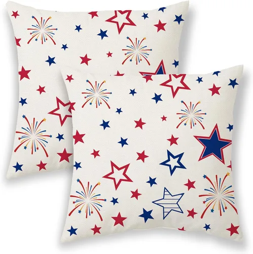 Vista 10 de Fundas de almohada de Navidad de 16 x 16 pulgadas, almohadas decorativas de Navidad con copos de nieve dorados, blancos y rojos para sofá, fundas