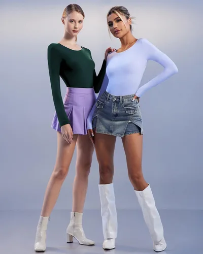 Vista 5 de ALGALAROUND Body de manga larga para mujer, con doble forro, cuello redondo, trajes de cuerpo básicos, adelgazante, casual
