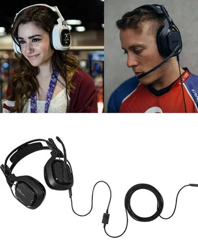 Vista 2 de Cable de repuesto para auriculares Astro A40 compatible con Astro A40, cable de audio silencioso en línea para auriculares Astro A10/A40/A40TR