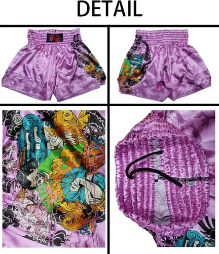 Vista 5 de Pantalones cortos de boxeo Muay Thai de piel de serpiente para hombre
