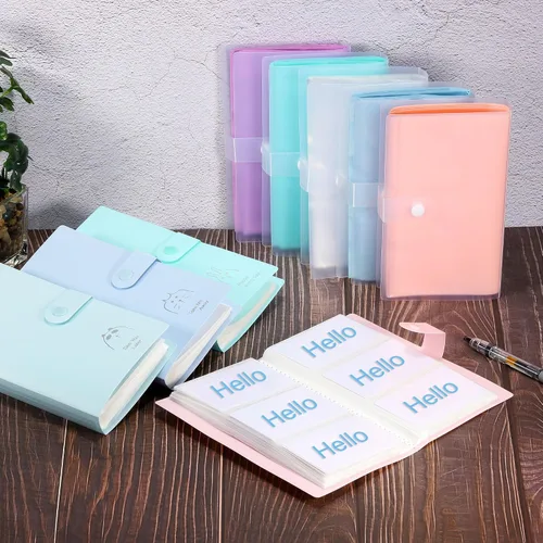 Vista 5 de PATIKIL Soporte para tarjetas de visita, 1 paquete de plástico portátil para tarjetas, libro organizador de tarjetas de nombre para mujeres