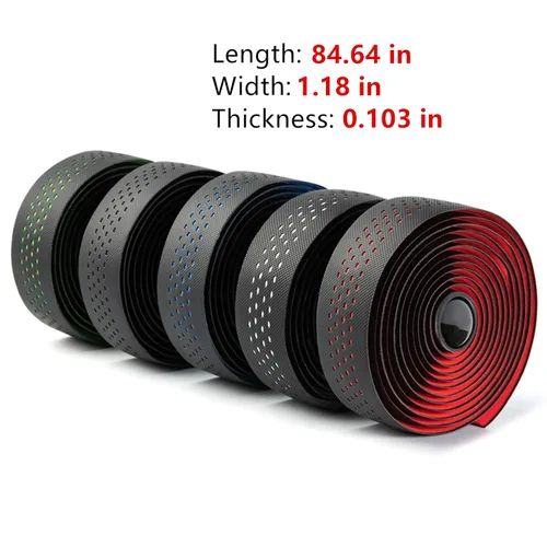Vista 4 de BESTYMXY Cintas de manillar de bicicleta de carretera hechas de EVA + PU, cinta profesional para barra de bicicleta de carretera, envolturas de Negro