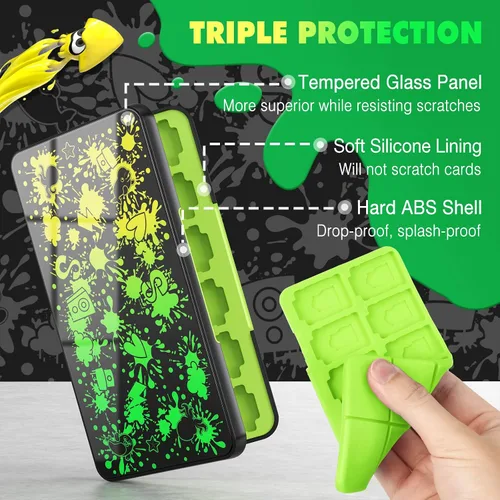Vista 5 de MoKo Funda para 24 tarjetas de juego compatible con Nintendo Switch OLED modeloSwitchSwitch Lite funda para juego Switch para tarjetas de juego