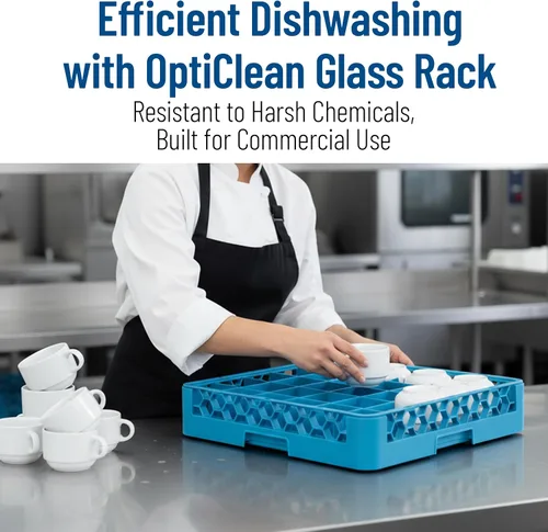 Vista 7 de Carlisle FoodService Products OptiClean - Extensor de estante de vidrio dividido de 36 compartimentos para lavavajillas comerciales, extensor
