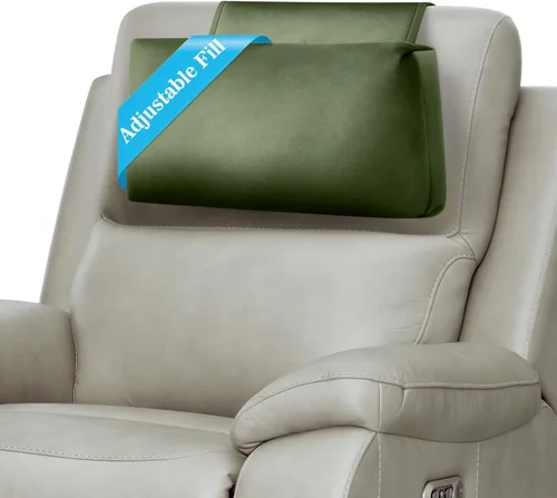 Vista 14 de Almohada para Reposacabezas de Sillón Reclinable, Almohada de Soporte Ajustable y Cómoda para Cuello y Cabeza, Reposacabezas de Terciopelo Suave