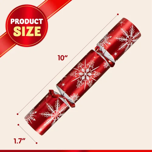 Vista 6 de JOYIN Paquete de 12 recuerdos de fiesta de Navidad sin broches con diseño de copo de nieve rojo y blanco con suministros de fiesta para niños