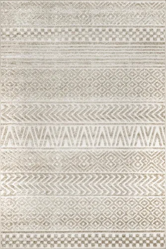 Vista 5 de nuLOOM Kamryn - Alfombra tribal texturizada para interiores y exteriores, 4 x 6 pies, beige, rectangular, 0.3 pulgadas de grosor Nuloom Kamryn