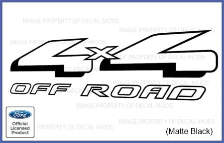 Vista 4 de Adhesivos Offroad 4x4 para Ford Ranger (1997-2012) Negro (Brillo) - CB