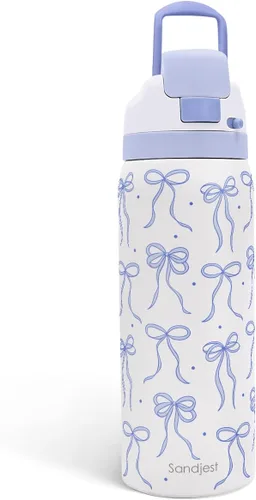 Vista 36 de Botella de agua aislada de acero inoxidable SANDJEST con pajita para deportes y viajes, la mejor tía de siempre, 946ml, regalos para mujeres, día