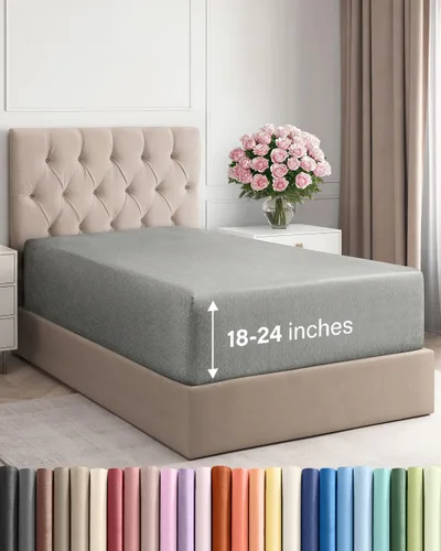 Vista 125 de Sábana bajera ajustable extra profunda Twin XL – Sábana bajera individual de lujo de hotel solamente – Se adapta fácilmente a colchones de 18 a 24