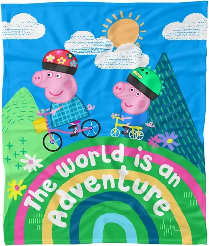 Vista 10 de LOGOVISION Peppa Pig - Manta de forro polar de 36 x 58 pulgadas de alto de Peppa and George