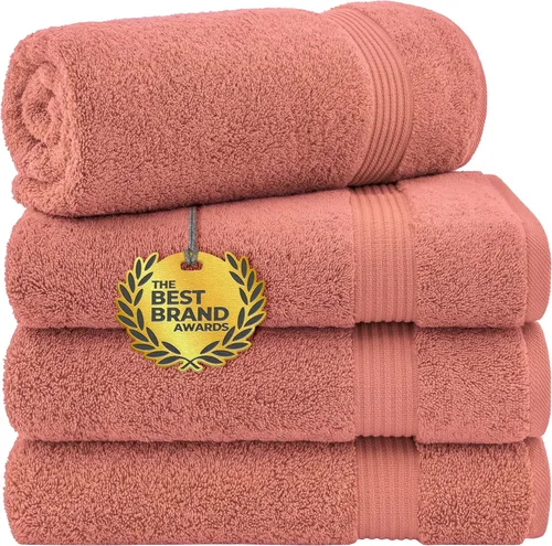 Vista 80 de Cotton Paradise Juego de 6 toallas, 100% algodón suave y absorbente turco para baño, 2 toallas de baño, 2 toallas de mano, 2 toallitas, juego