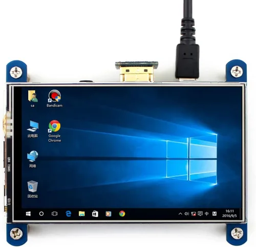 Vista 3 de waveshare 4 pulgadas HDMI LCD IPS pantalla 800x480 resolución resistiva interfaz de pantalla táctil para Raspberry Pi 4 B/3 B/3 B/3 B/2 B/B/B/B cero