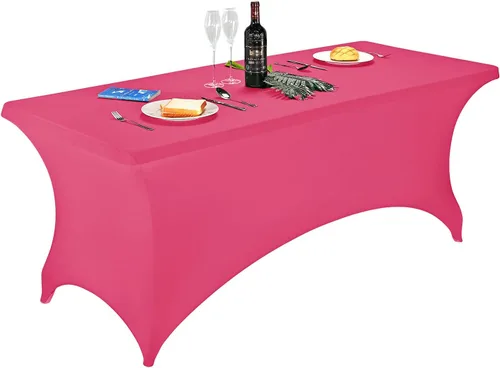 Vista 58 de FORLIFE - Funda de mesa de elastano, mantel ajustado de 4 pies para mesas rectangulares, funda elástica para patio, universal para bodas, banquetes