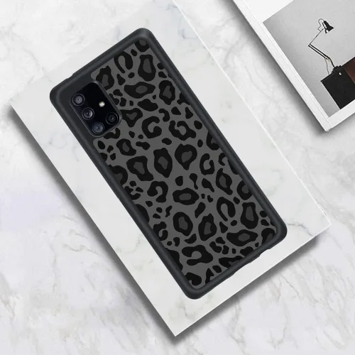 Vista 2 de KANGHAR - Carcasa compatible con Galaxy A51 5G, diseño de leopardo negro Tire Texture Non-Slip + Shockproof Rugged TPU Protective Case Designed