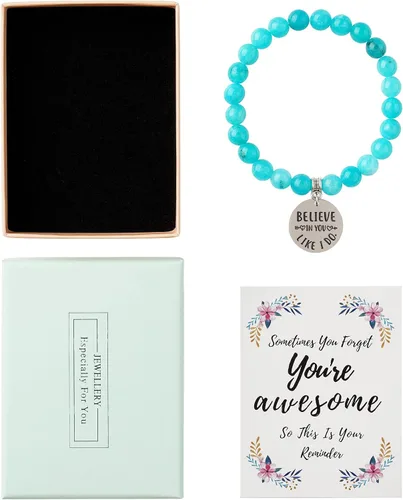 Vista 2 de Regalos para amigas para mujeres, pulsera de piedra natural, pulseras de amistad para mujeres, idea de regalo inspiradora para compañeras
